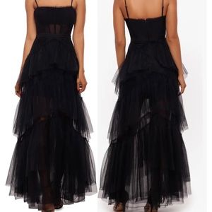 COPY - Tiered Tulle Ruffle Gown Betsy & Adam